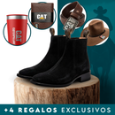 Kit Bota Masculina Pampa de Cuero Legítimo con Plantilla Ortopédica + 4 REGALOS: Vaso, Billetera, Cinturón y Sombrero