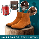 Kit Bota Masculina Pampa de Cuero Legítimo con Plantilla Ortopédica + 4 REGALOS: Vaso, Billetera, Cinturón y Sombrero
