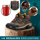 Kit Botina Masculina Bravo em Couro Legítimo e Palmilha Ortopédica + 3 BRINDES: Copo, Cinto e Carteira