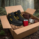 Kit Botina Masculina Bravo em Couro Legítimo e Palmilha Ortopédica + 3 BRINDES: Copo, Cinto e Carteira