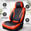 Funda para Auto Hunder Universal en Cuero Legítimo con Airbag Incorporado + REGALO: Alfombra y Funda para Volante